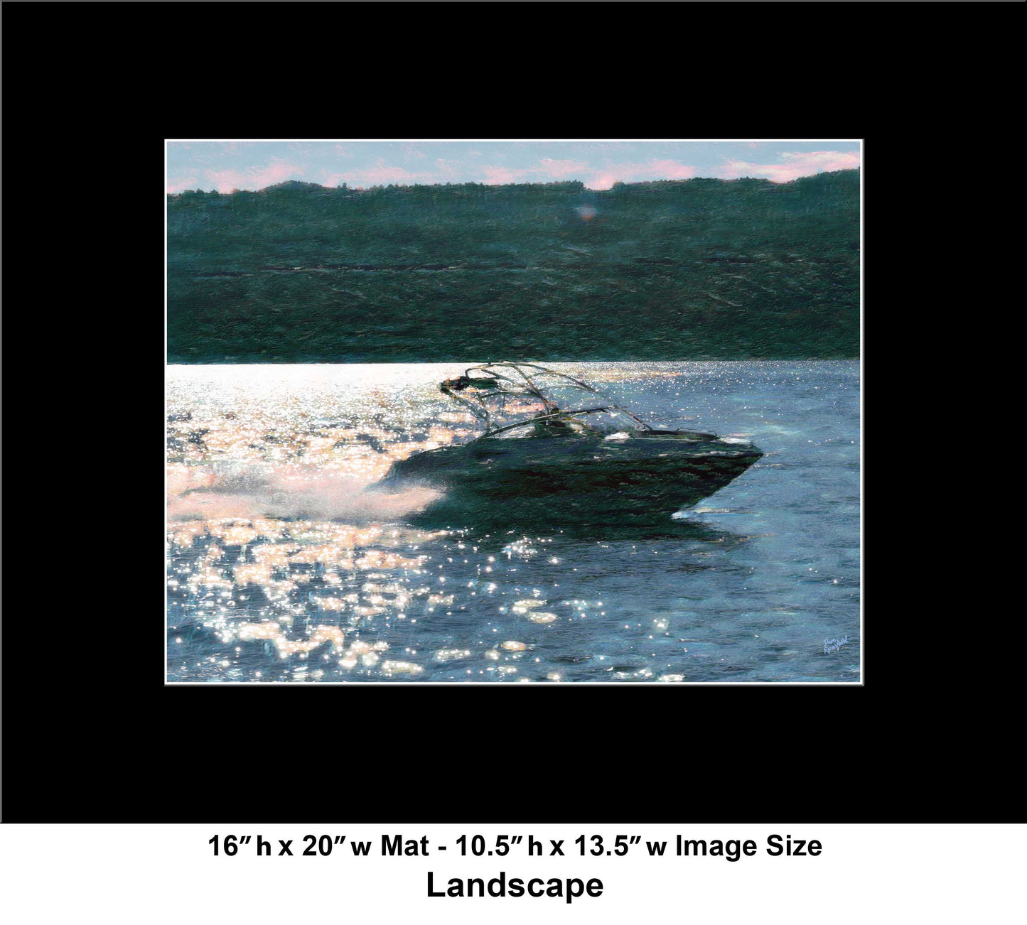 153 Boat Afternoon Brush Landscape