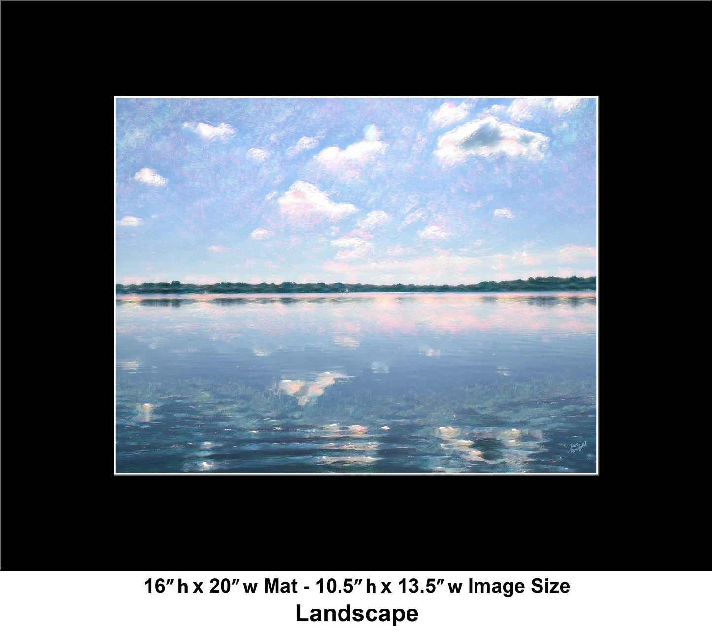 157 Lake Cloud Relection Brush Landscape