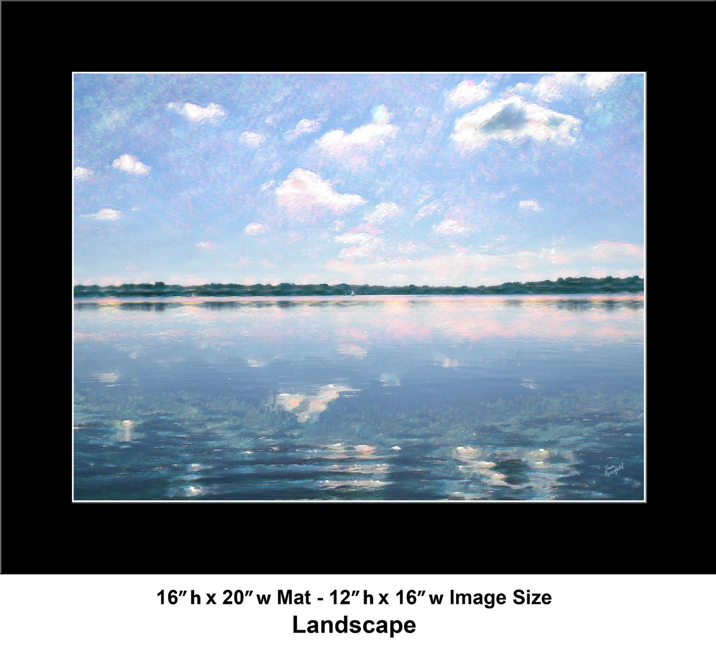 157 Lake Cloud Relection Brush Landscape