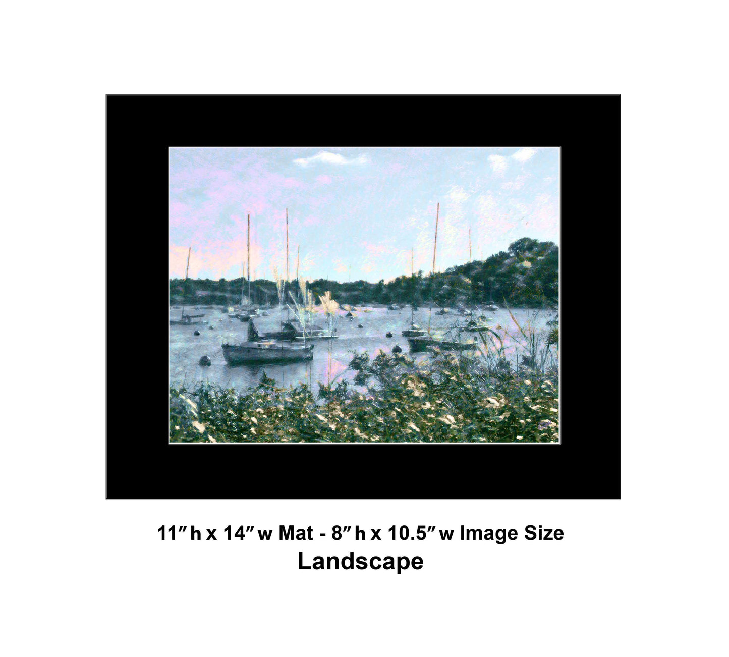 158 Lake Boats Brush Landscape