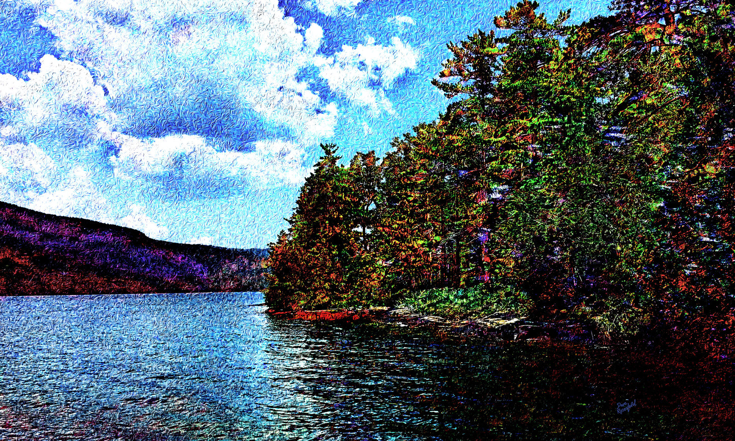 171 Lake Trees Mountain Bright Landscape