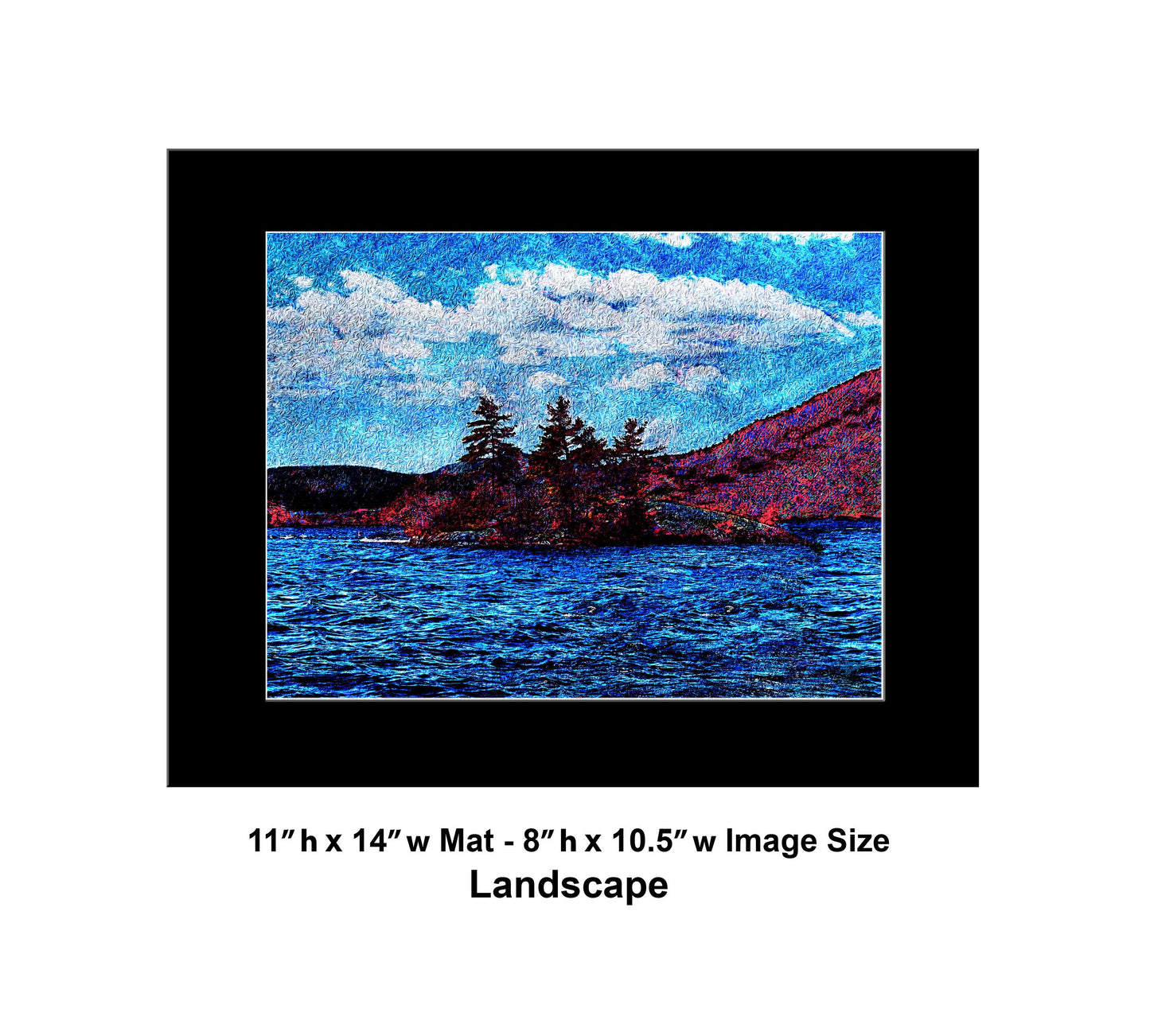 172 Lake Trees Island Bright Landscape