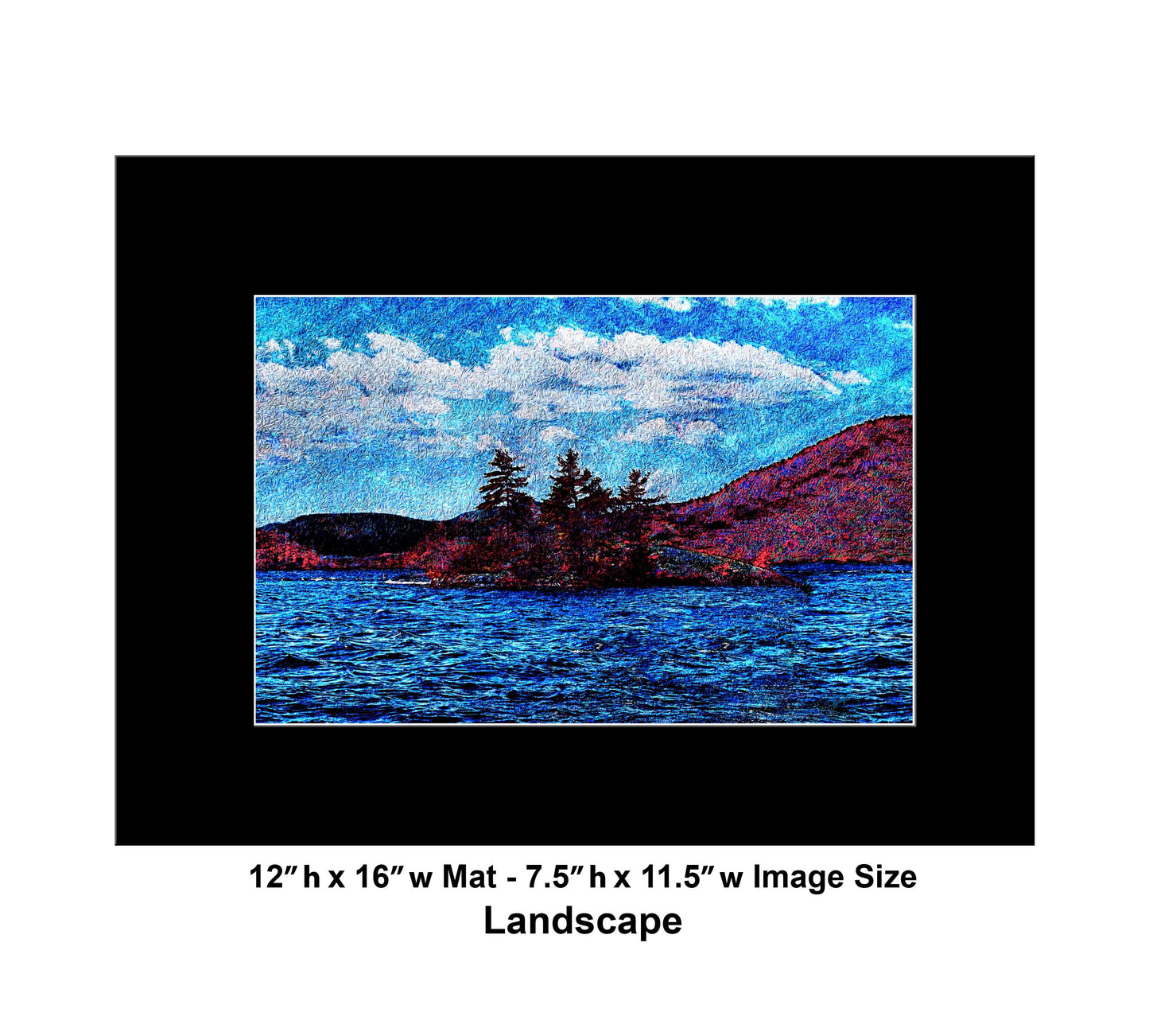 172 Lake Trees Island Bright Landscape