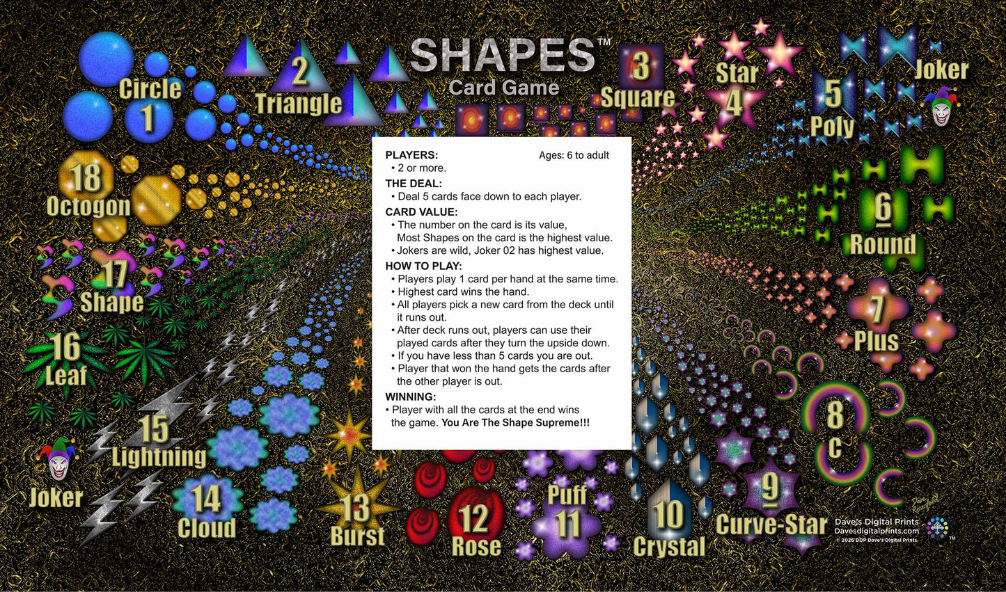 --Shapes Metal Tin Card Game--